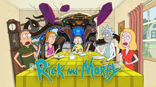 Title art for Adult Swim show Rick and Morty