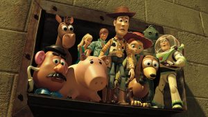 A screen grab featuring characters from Toy Story and Toy Story 3.