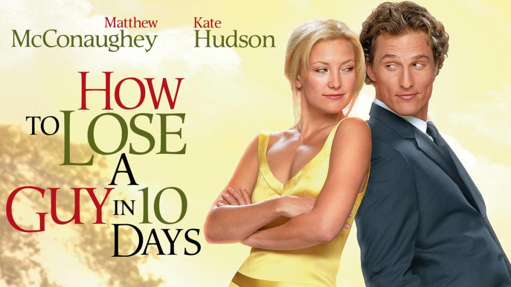 Title art for the 2000s rom-com film, How to Lose A Guy in 10 Days.
