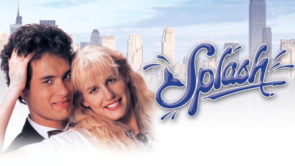 Title art for the classic 80s rom-com film, Splash.