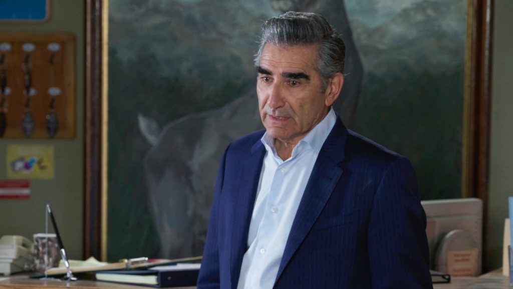 A still image of Eugene Levy as Johnny Rose in an episode of Schitt’s Creek.