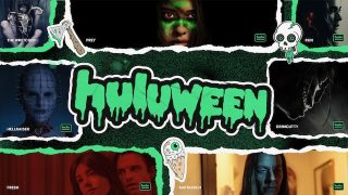 Arte -título da coleção Huluwween de filmes de Halloween transmitindo em Hulu