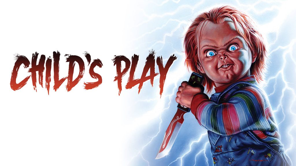 Title art for the iconic horror movie, Child’s Play.