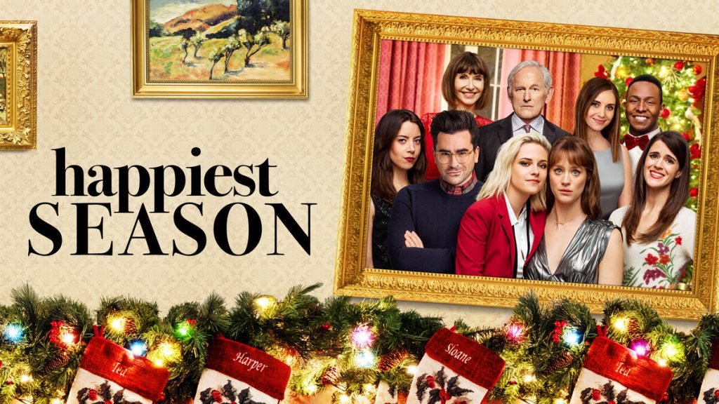 Title art for the funny Christmas movie, Happiest Season.