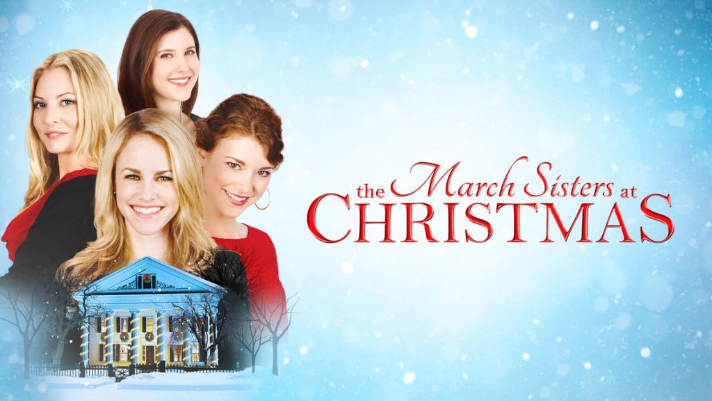 Title art for the holiday movie, The March Sisters at Christmas.