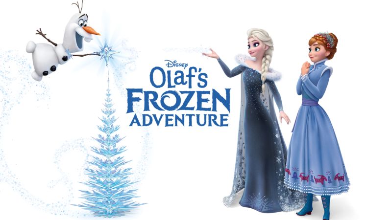 Title art for the Disney Christmas movie, Olaf’s Frozen Adventure.