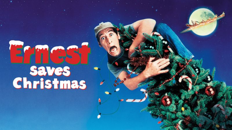 Title art for the classic Christmas comedy movie, Ernest Saves Christmas.