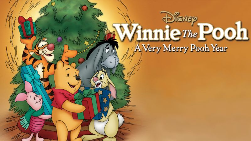Title art for animated Christmas movie, Winnie The Pooh: A Very Merry Pooh Year.