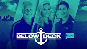 Title art for reality show Below Deck on Bravo.