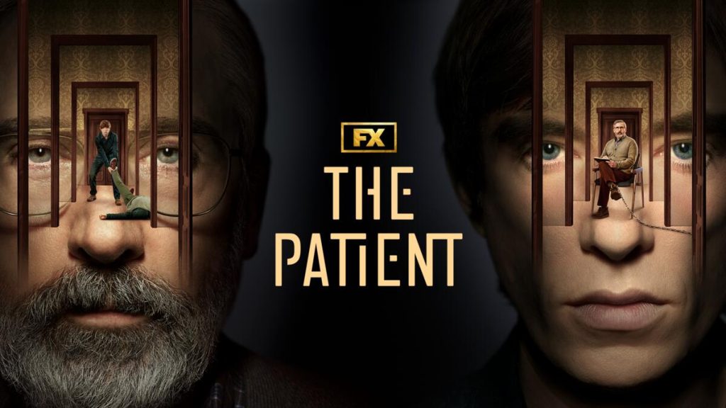 Title art for the psychological thriller series, The Patient, on Hulu. 