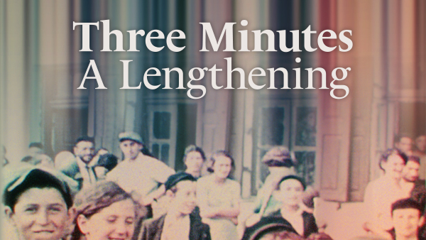 Title art for the Holocaust documentary, Three Minutes: A Lengthening.