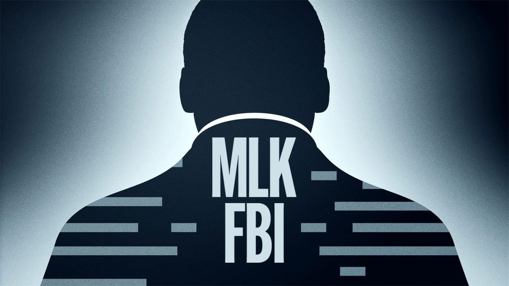 Title art for the true-crime documentary, MLK/FBI.