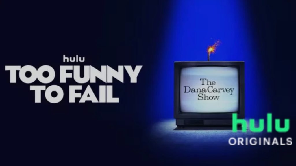 Title art for the Hulu Original documentary, Too Funny to Fail.