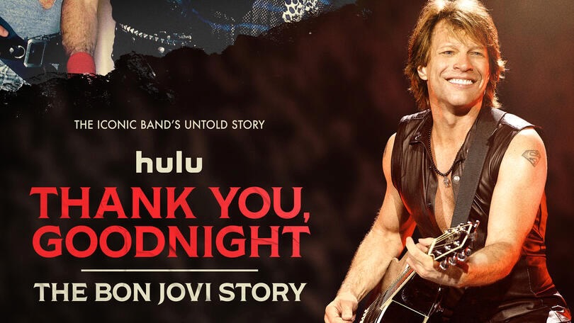 Title art for the Hulu Original documentary series, Thank You, Goodnight: The Bon Jovi Story.
