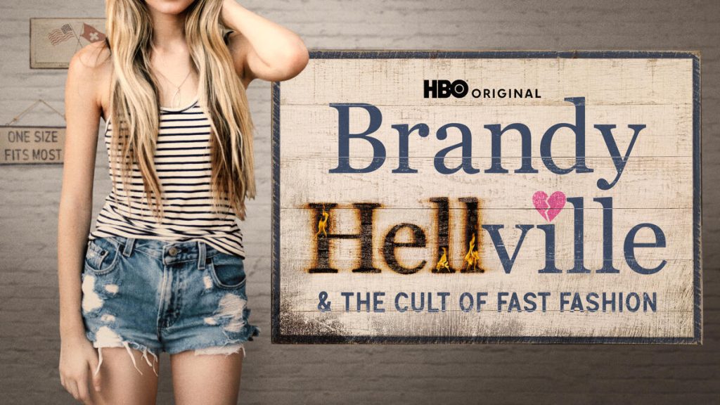 Title art for the HBO documentary, Brandy Hellville & the Cult of Fast Fashion.