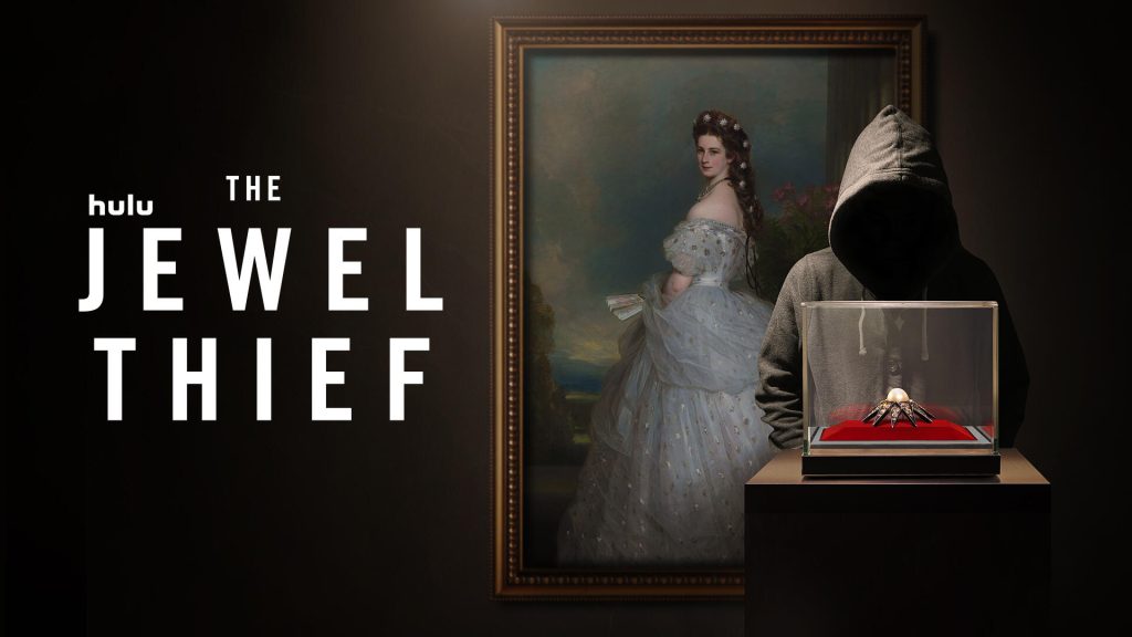 Title art for the new Hulu Original movie, The Jewel Thief.