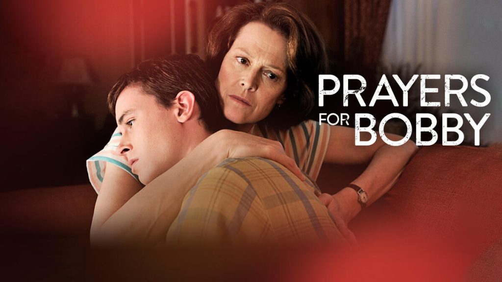 Title art for the LGBTQ+ movie, Prayers for Bobby.