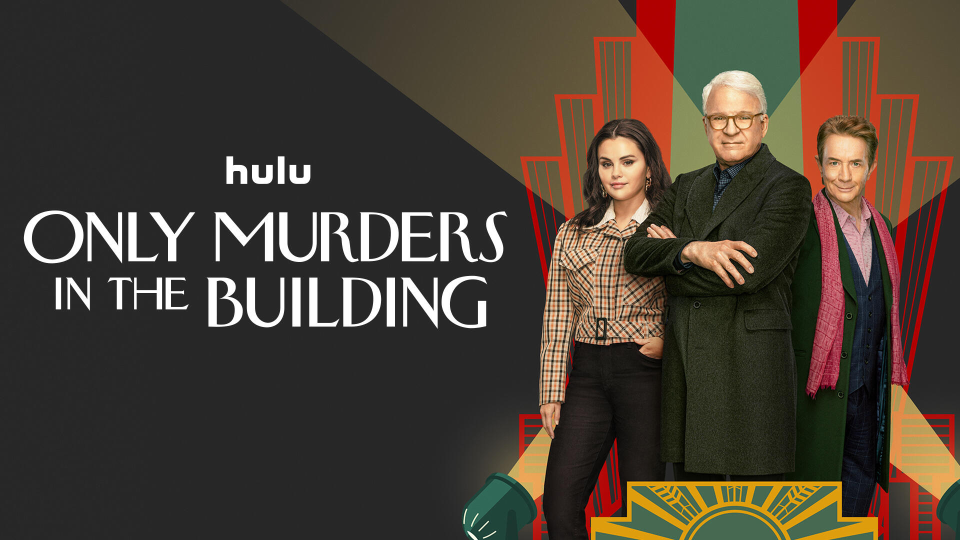 Title art for the Golden Globe nominated Hulu Original comedy series Only Murders in the Building