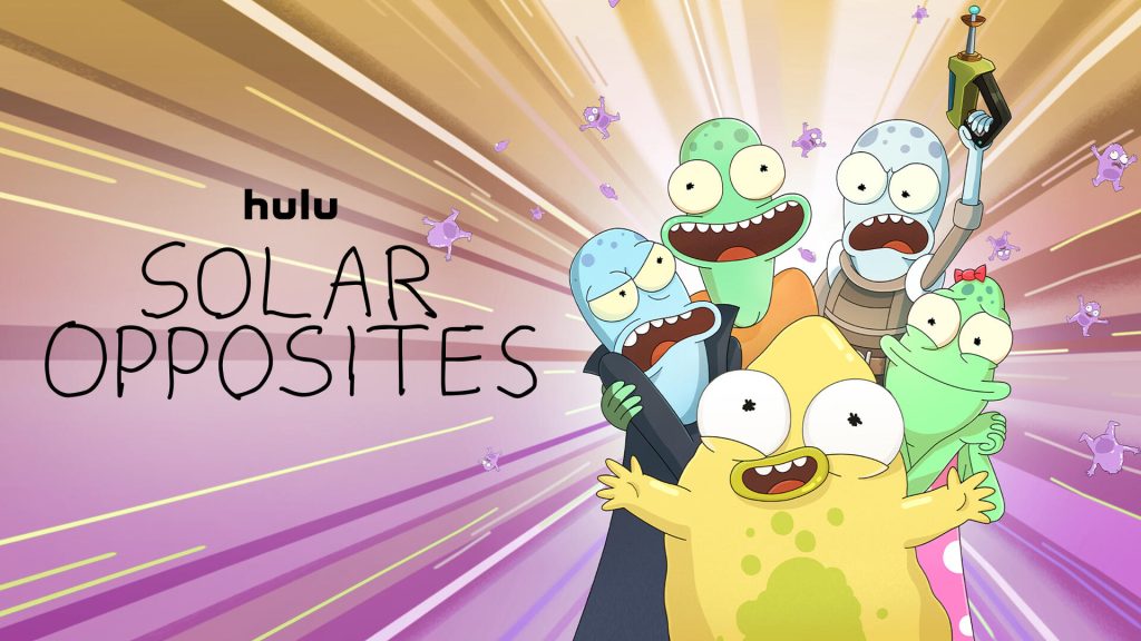 Title art for Hulu Original adult animated cartoon, Solar Opposites.