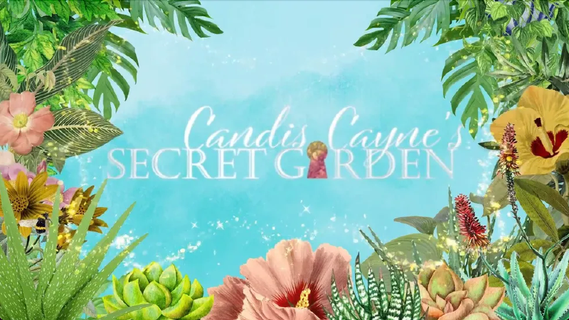 Title art for the LGBTQ+ TV series, Candis Cayne’s Secret Garden.