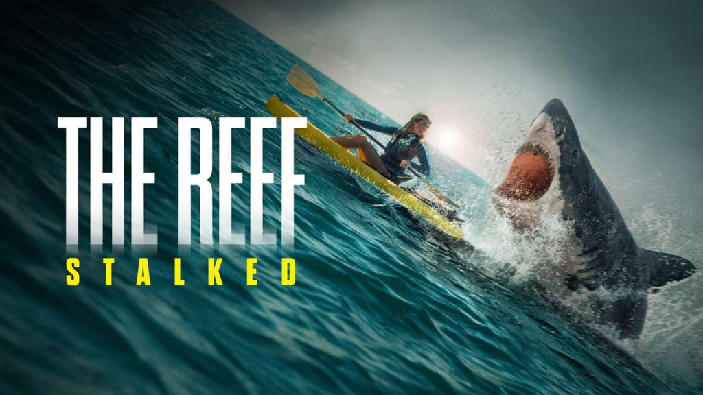 Title art for the shark movie, The Reef: Stalked.