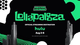 Title art for the 2023 Lollapalooza live stream on Hulu.