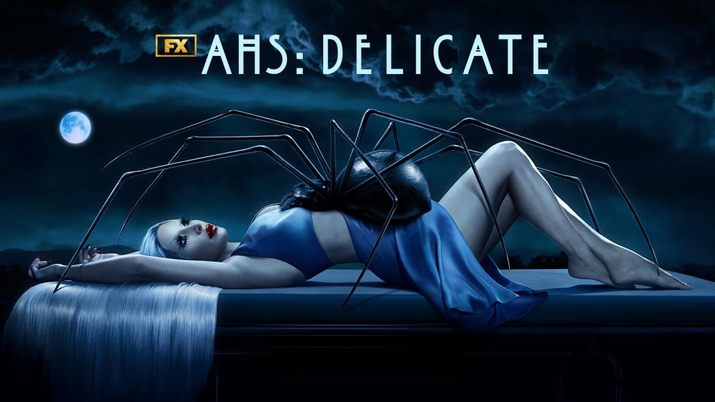 Title art for the FX hit thriller series American Horror Story featuring guest star Kim Kardashian.