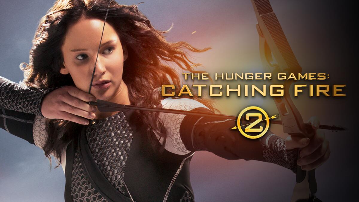Title art for the second Hunger Games movie, The Hunger Games: Catching Fire.