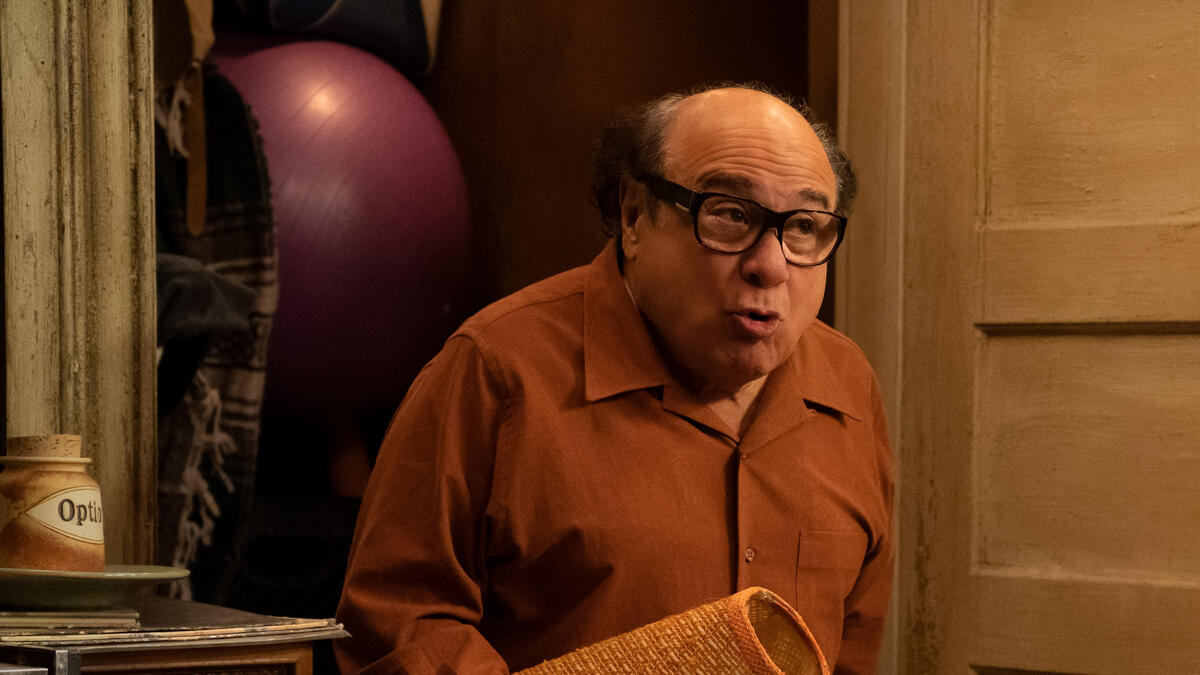 A still image of Danny DeVito as Frank on the show, It’s Always Sunny.