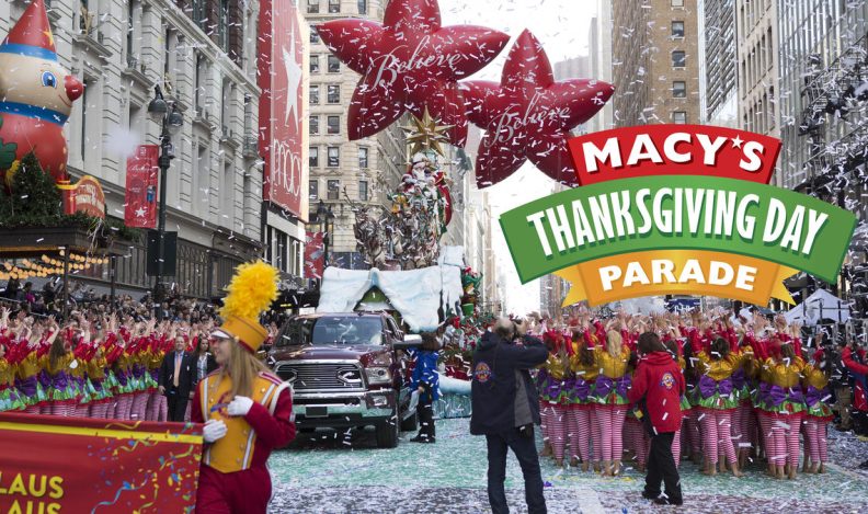 A still from the live coverage of the Macy’s Thanksgiving Day Parade.