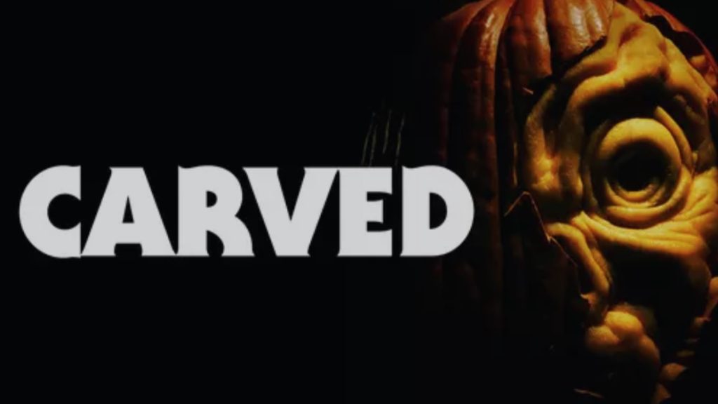 A promotional image for the Halloween horror movie, Carved.