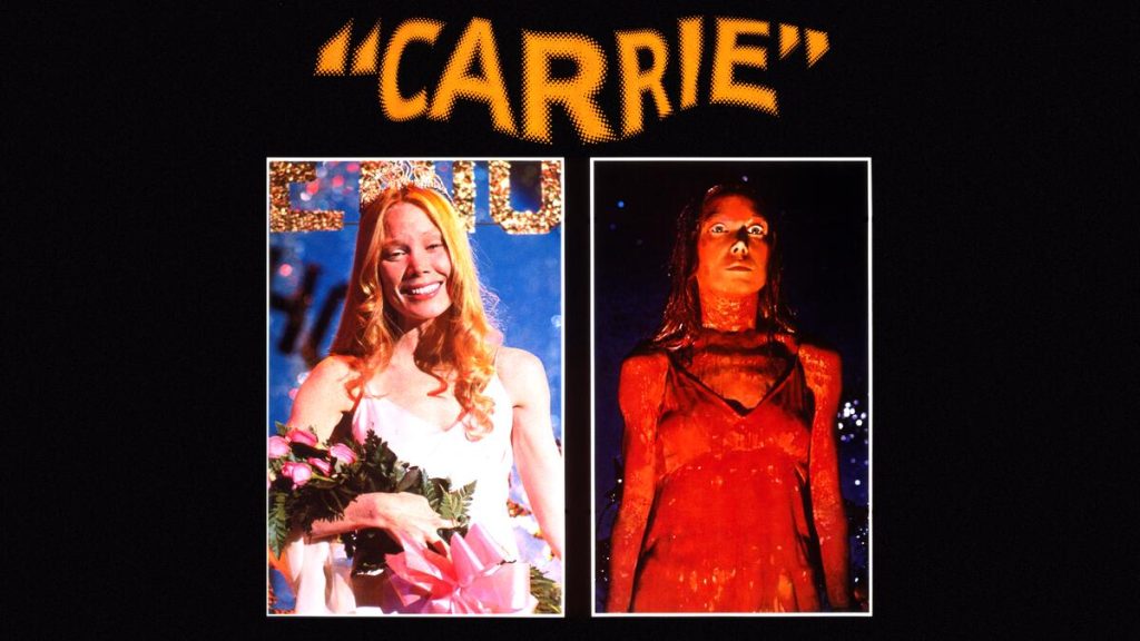 Title art for the horror movie, Carrie.