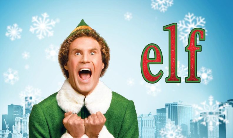 Title art for the classic Christmas movie, Elf.