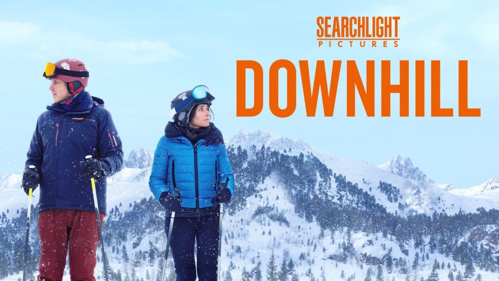 Title art for the non-Christmas Christmas movie, Downhill.