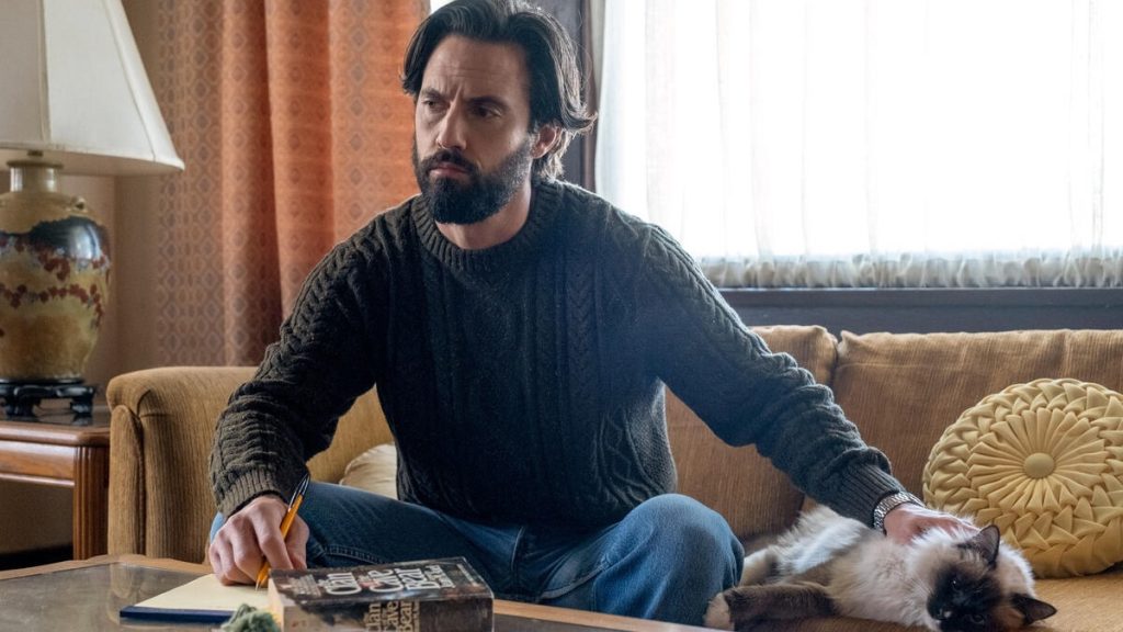A still image of Milo Ventimiglia as Jack Pearson in This Is Us.