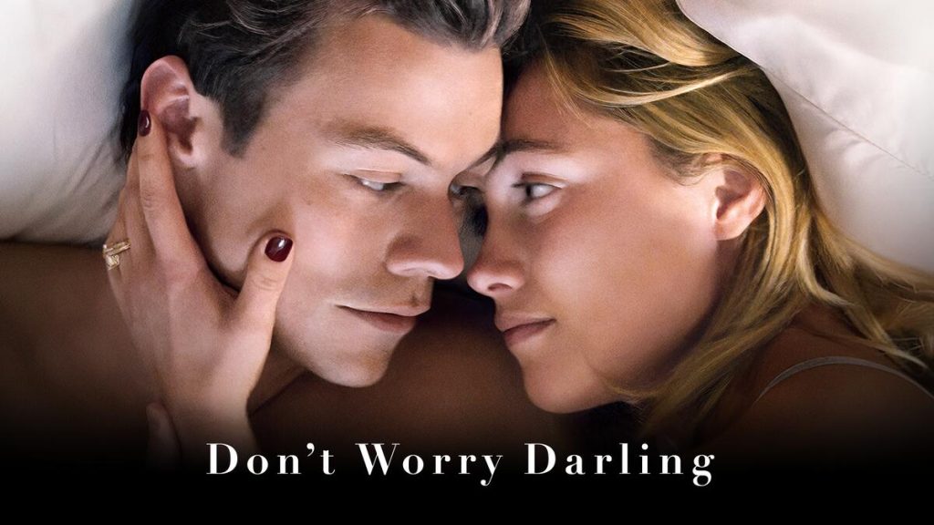 Title art for the Harry Styles and Florence Pugh film, Don’t Worry Darling.