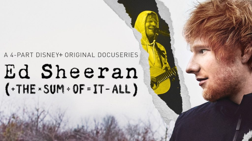 Title art for the Ed Sheeran docuseries on Disney+, Ed Sheeran: The Sum of It All.