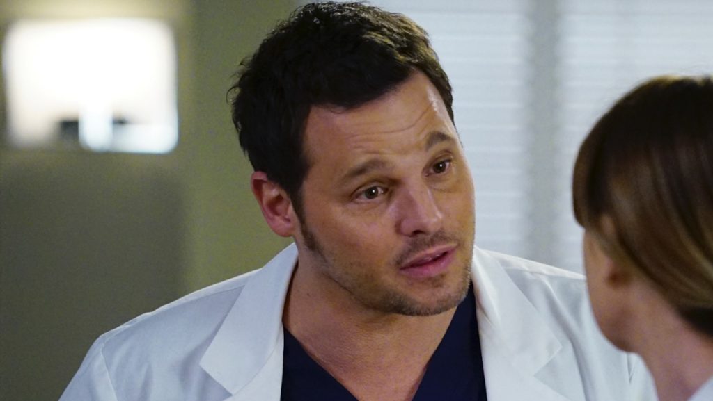 A still image of Justin Chambers as Dr. Alex Karev on the ABC medical drama, Grey’s Anatomy.