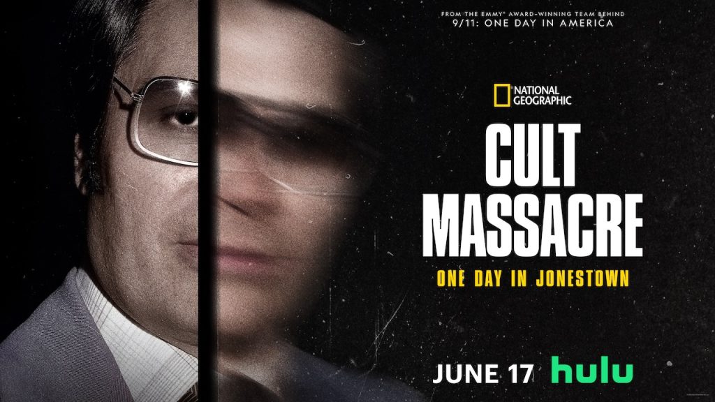 Title art for the National Geographic documentary series, Cult Massacre: One Day in Jonestown.