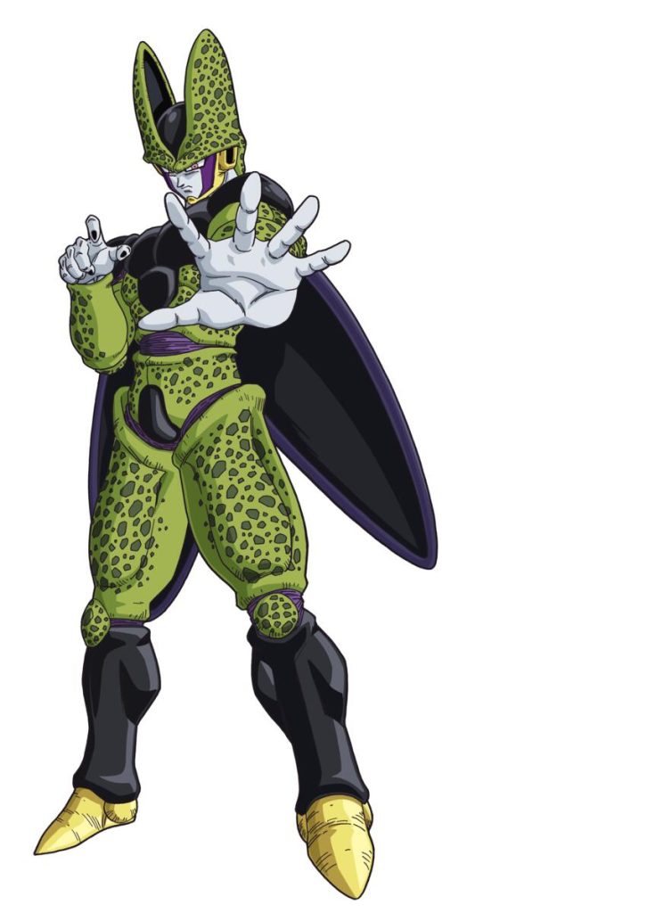 A still image of the animated Dragon Ball character, Cell.