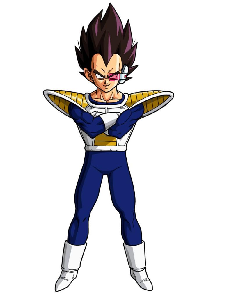 A still image of the animated Dragon Ball character, Vegeta.