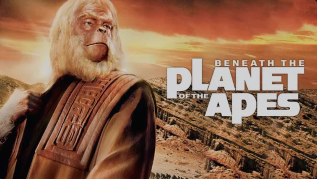 Title art for the movie, Beneath the Planet of the Apes.