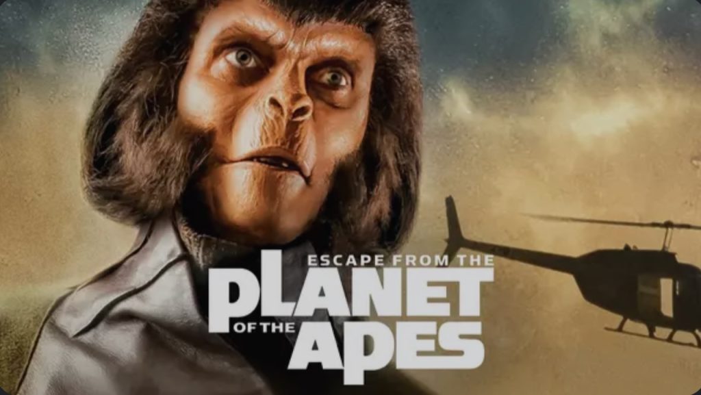 Title art for the movie, Escape from the Planet of the Apes. 