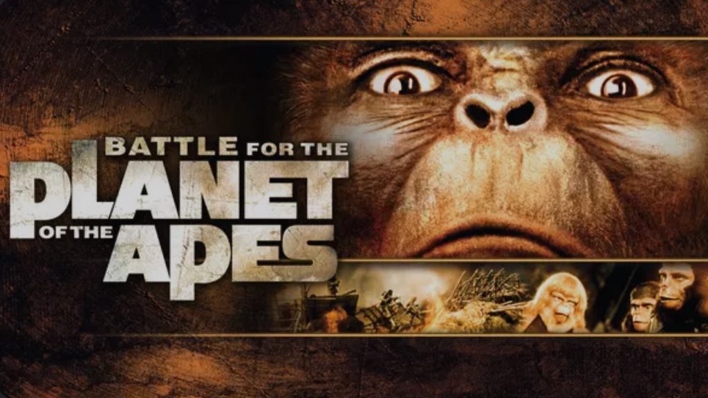 Title art for the movie, Battle for the Planet of the Apes.