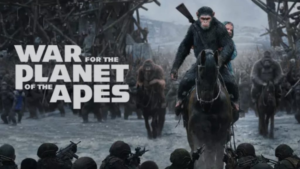 Title art for the movie, War for the Planet of the Apes.