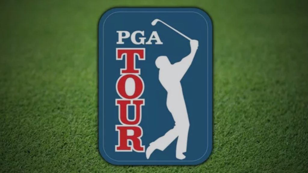 Title art for the PGA Tour on Hulu + Live TV.