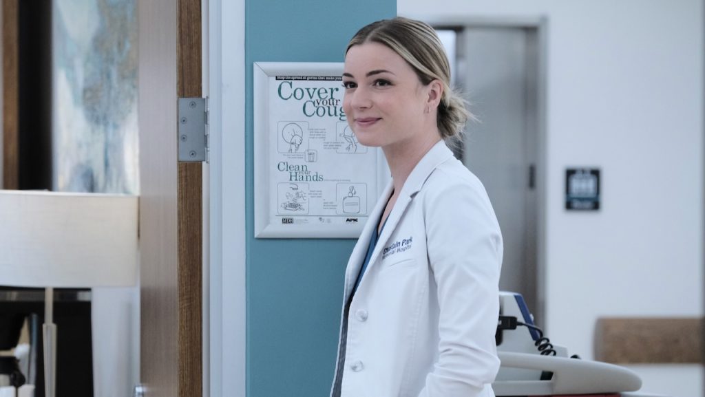 A still image of Emily VanCamp as Nicolette Nevin in the TV medical drama, The Resident.