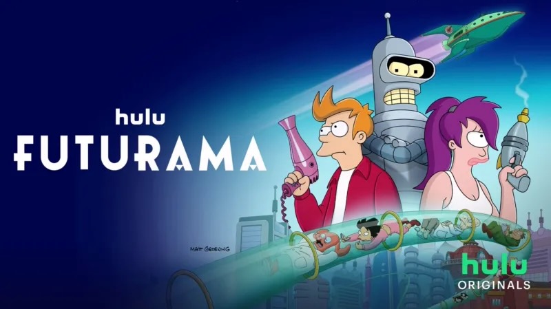 A promotional image for Futurama on Hulu.