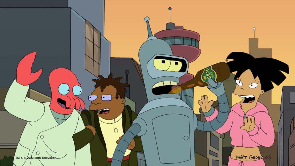 A promotional graphic of the entire main cast of Futurama.