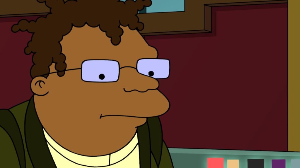 A still image of Hermes Conrad in the Hulu animated series, Futurama.